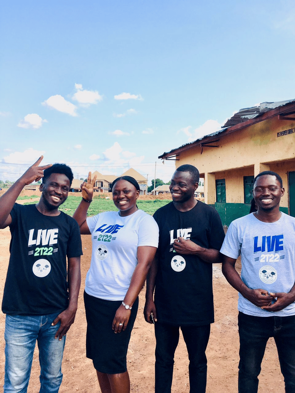 Young leaders peace sign